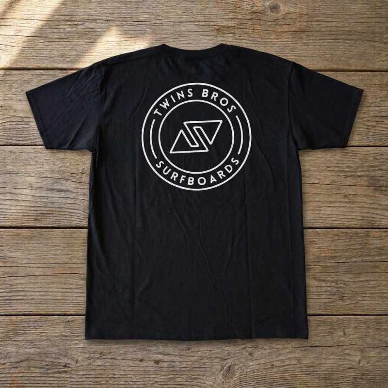 TwinsBros Surfboards T-SHIRT BLACK back
